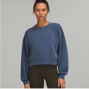 Lululemon Perfectly Oversized Cropped Crew Softstreme Mineral Blue Size 4